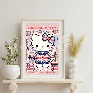 Hello Kitty "BRITISH KITTY"  World Traveler 11x17 Art Print